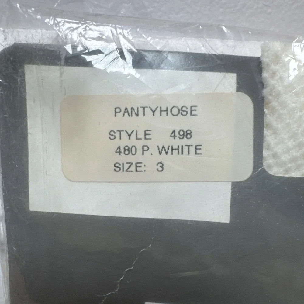 Vintage New DKNY White Mesh Pantyhose Size 3 #498 NWT - Picture 3 of 7